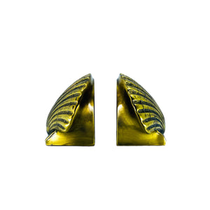Vintage Solid Brass Shell Bookends