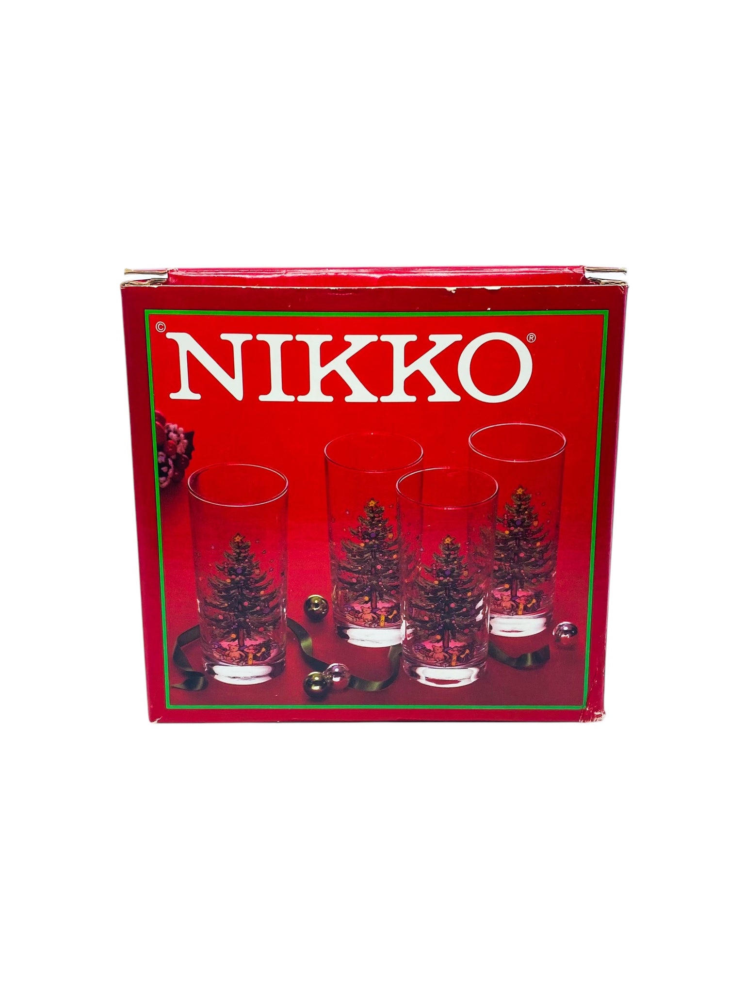 Vintage Nikko Christmas Tree Highball Glasses, Set of 4