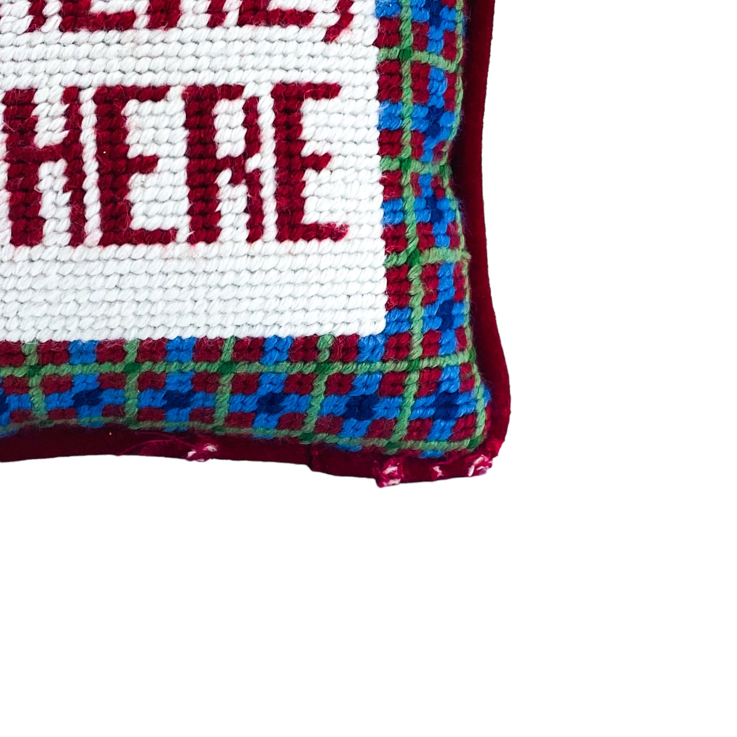 Vintage “Been There Still There” Needlepoint Pillow