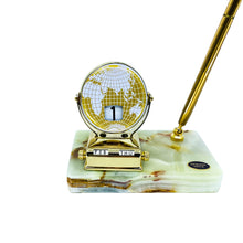 Vintage Onyx Perpetual Desk Calendar & Pen, Made in Italy