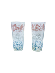 Vintage Hazel Atlas Glass Tennis Tumblers, Pair