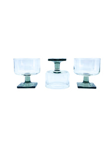Vintage Federal Glass Nordic Midnight Sherbert Glasses, Set of 3