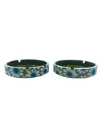 1960’s Daisy Flower Power Green Ashtray, Pair