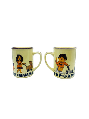 Vintage 1960’s Mother & Father Mugs, Japan