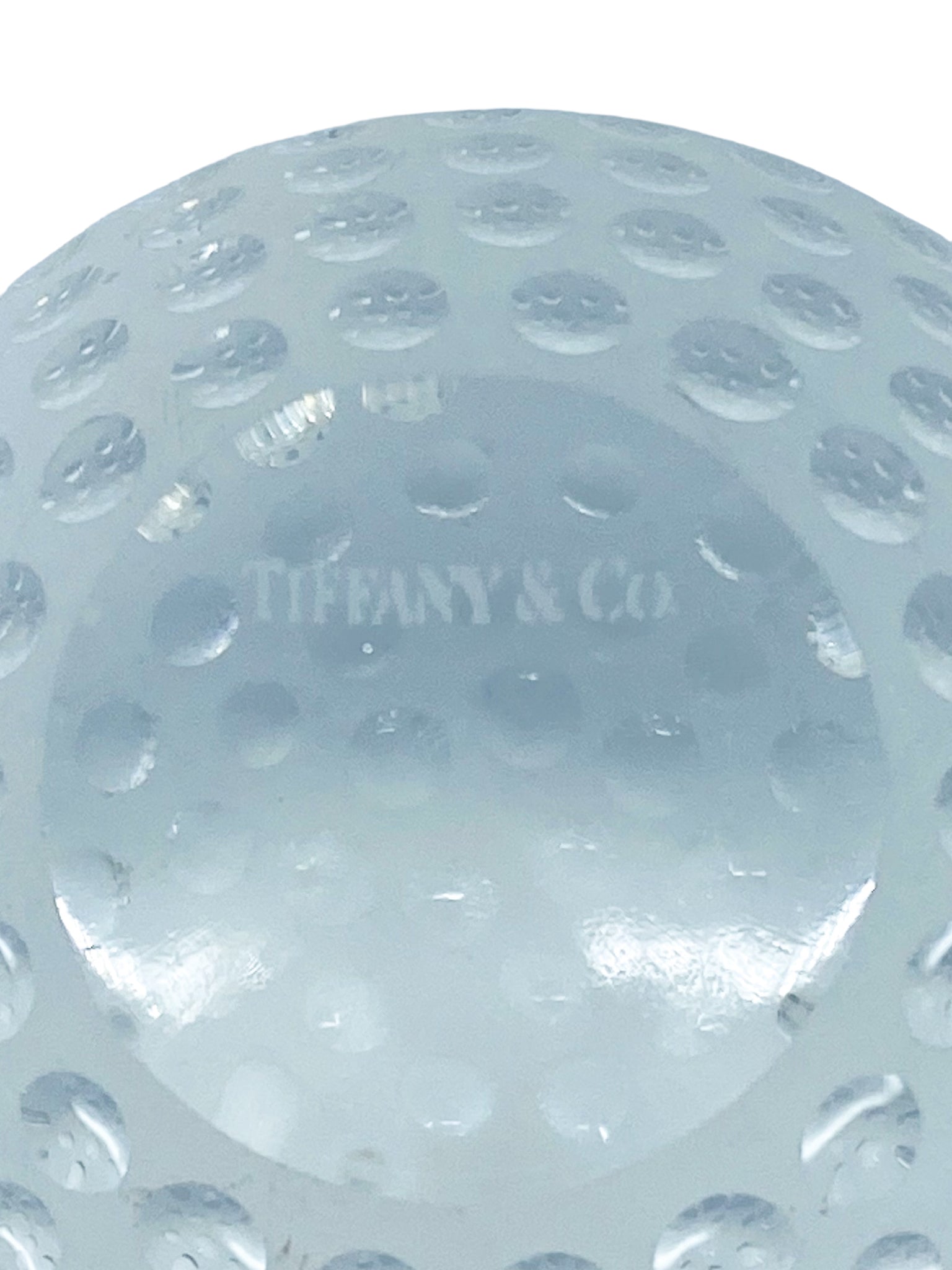 Tiffany & Co. Frosted Lead Crystal Gold Ball, No Box