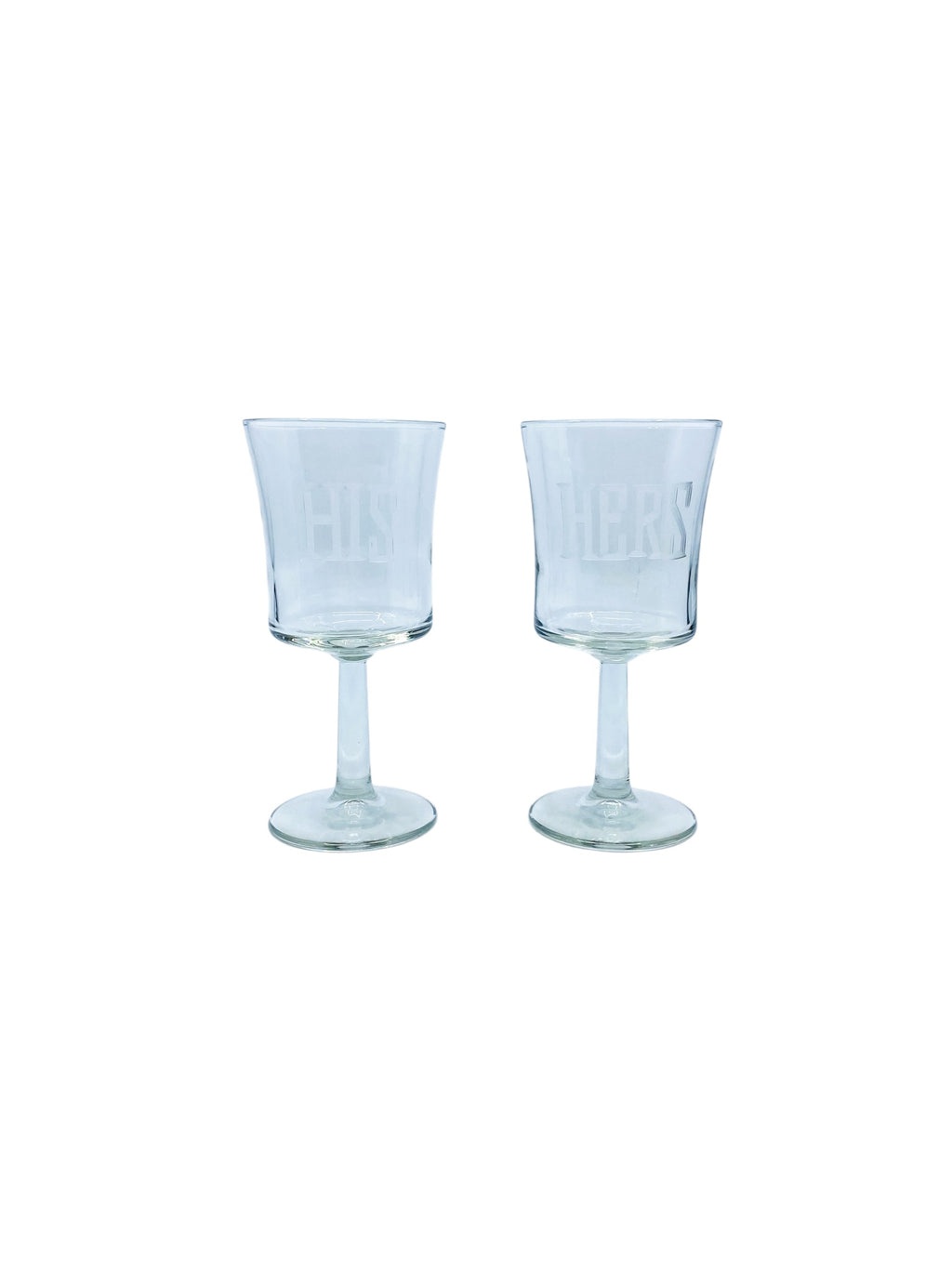 Vintage Personalized “His & Hers” Stemmed Cocktail Glasses
