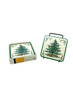 Vintage Pimpernel Spode Christmas Tree Coasters, Set of 6