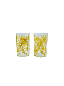 Vintage 1950’s Swanky Swig Yellow Cornflower Glasses, Set of 4