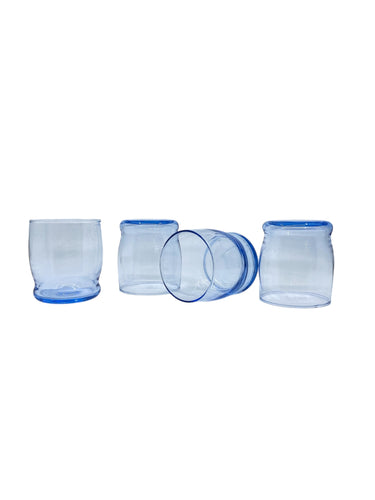 Vintage Misty Blue “Prime Time” Glasses, Set of 4