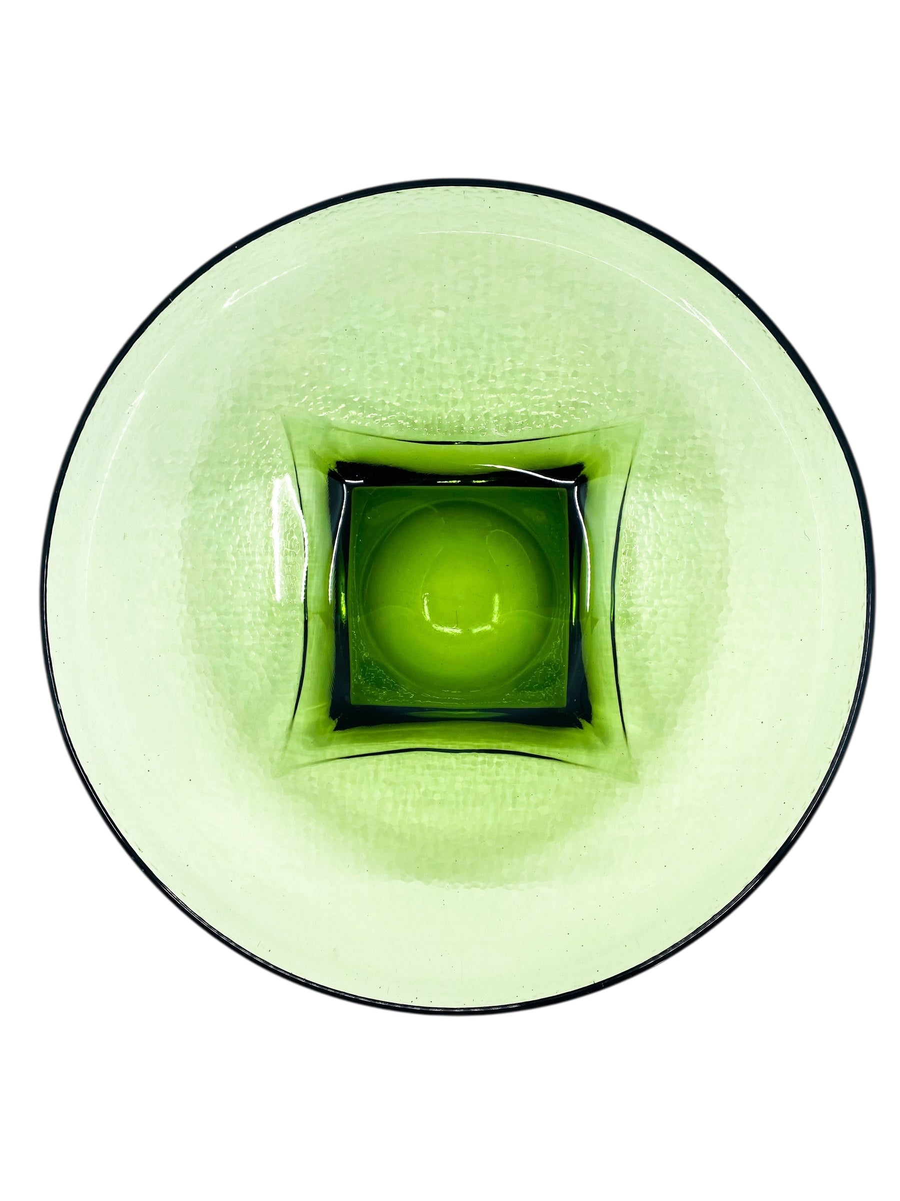 Vintage 1960’s Hazel-Atlas Pebbled Glass Chip & Dip Set,