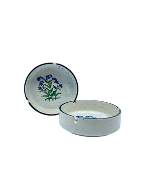 Vintage Otagiri Ceramic Floral Ashtray Set, Japan