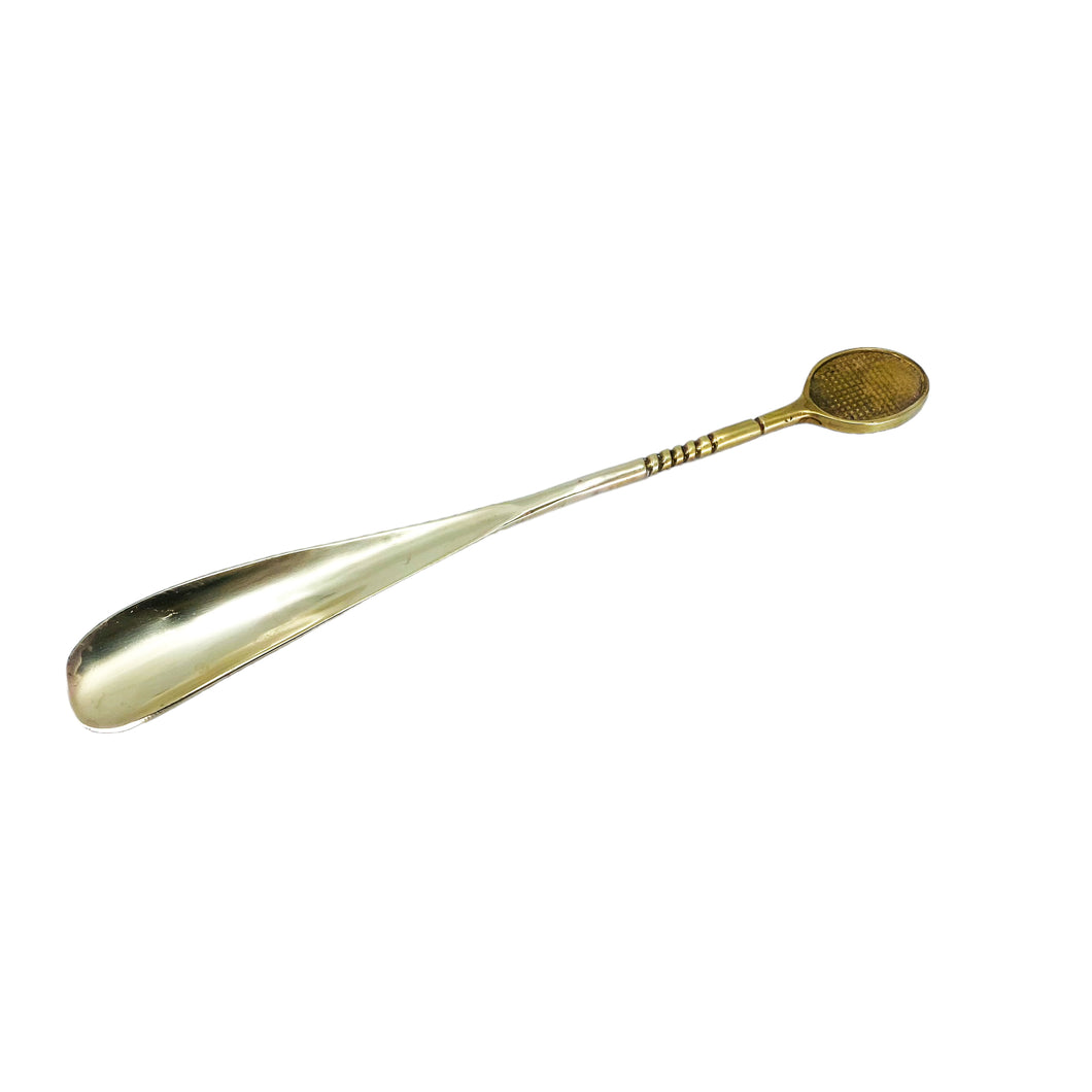 Vintage Brass Tennis Racket Shoe Horn