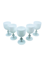 Vintage Portieux Vallerysthal White Opaline Water/Wine Glasses, Set of 5
