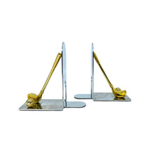 Vintage Chrome and Brass Golf Bookends
