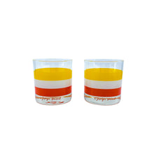 Vintage MCM Georges Briard Cabana Striped Cocktail Glasses