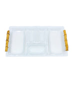 Vintage Acrylic Tray with Bamboo Handles