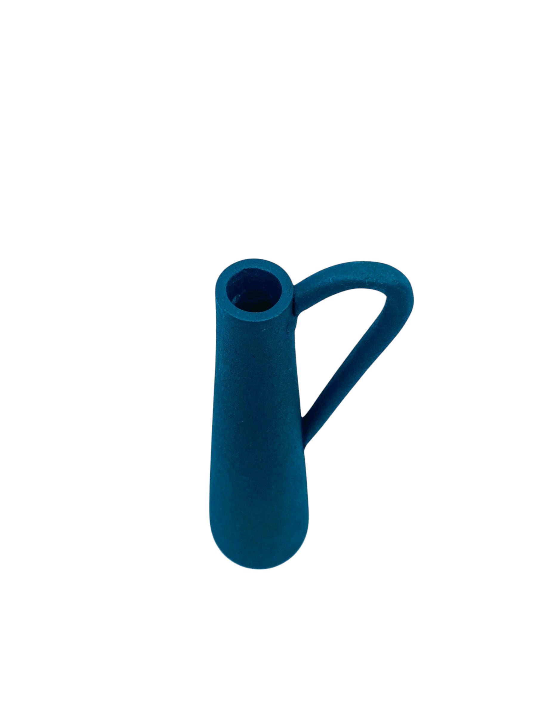 Tall Metal Textured Green Vase