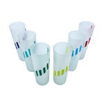 Vintage Libbey Candy Stripe Frosted Highball Glasses