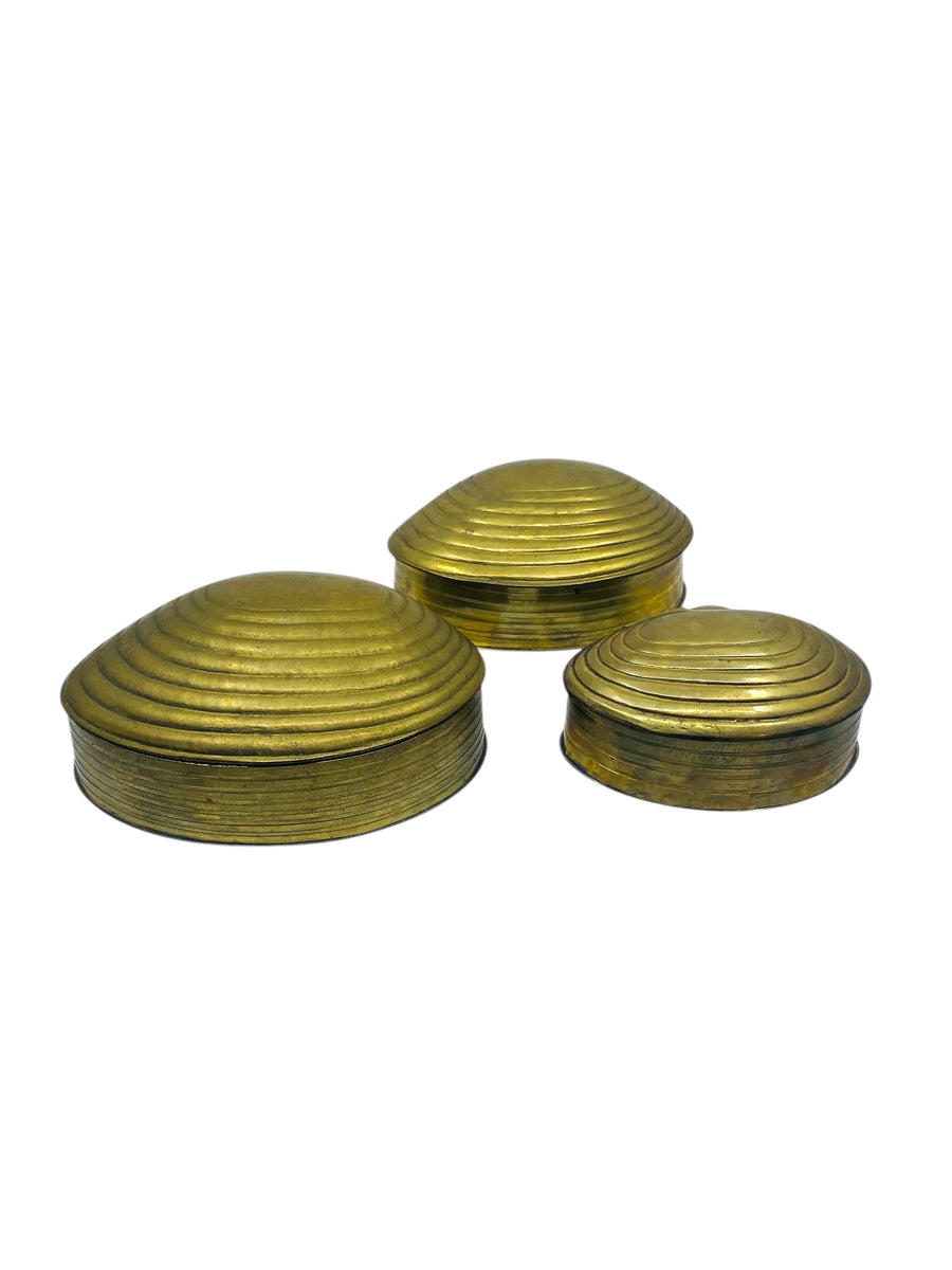 Nesting Brass Clamshell Boxes, Set of 3 – The Thriftocrat