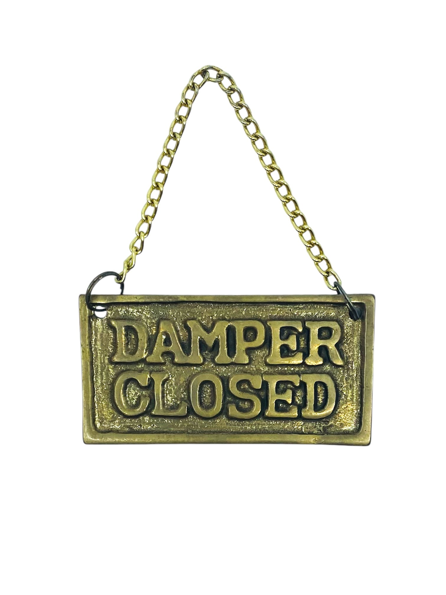 Vintage Solid Brass Damper Sign