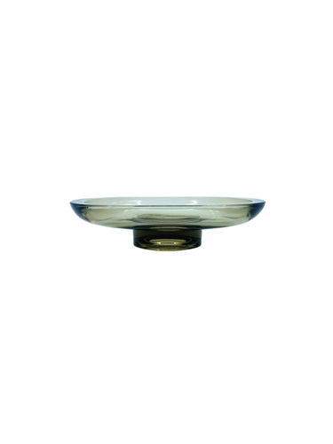 Vintage Inda Smoked Glass Soap Dish, Made in Italy
