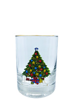 Vintage 1993 Christmas Tree Double Old Fashioned Glasses, Set of 4