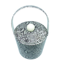 Vintage Black & White Snakeskin Ice Bucket