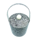 Vintage Black & White Snakeskin Ice Bucket