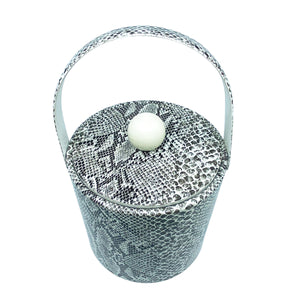 Vintage Black & White Snakeskin Ice Bucket