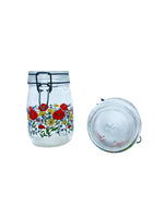 Vintage 1970’s R. Carman ARC France Wild Poppy 1L Canisters, Set of 2