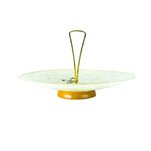 1960's Butterflies and Gold Confetti Fiberglass Serving Tray