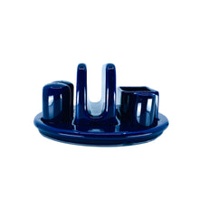 Vintage Blue Ceramic 6 Piece Condiment Set