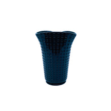 Vintage Black Milk Glass Waffle Print Vase