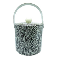 Vintage Black & White Snakeskin Ice Bucket