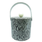 Vintage Black & White Snakeskin Ice Bucket