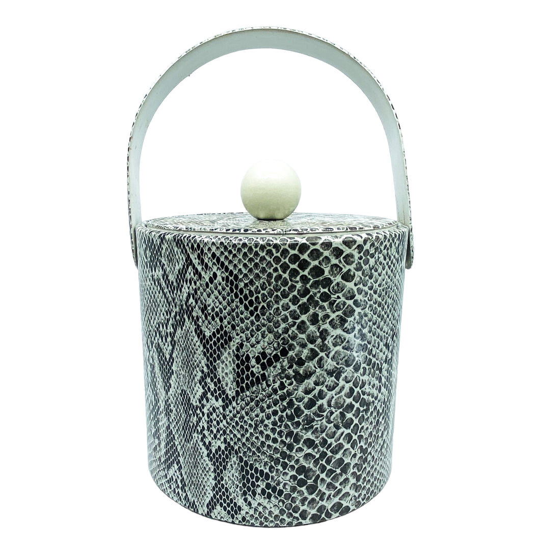 Vintage Black & White Snakeskin Ice Bucket