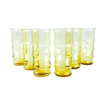 Vintage Libbey Amber Bamboo Glasses, Set of 6