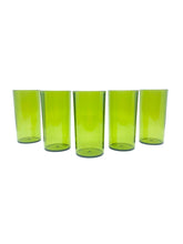 Vintage Avocado Green Plastic Glasses, Set of 5
