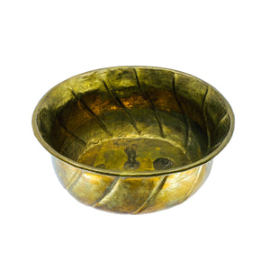 Large Hammered Brass Cachepot / Planter