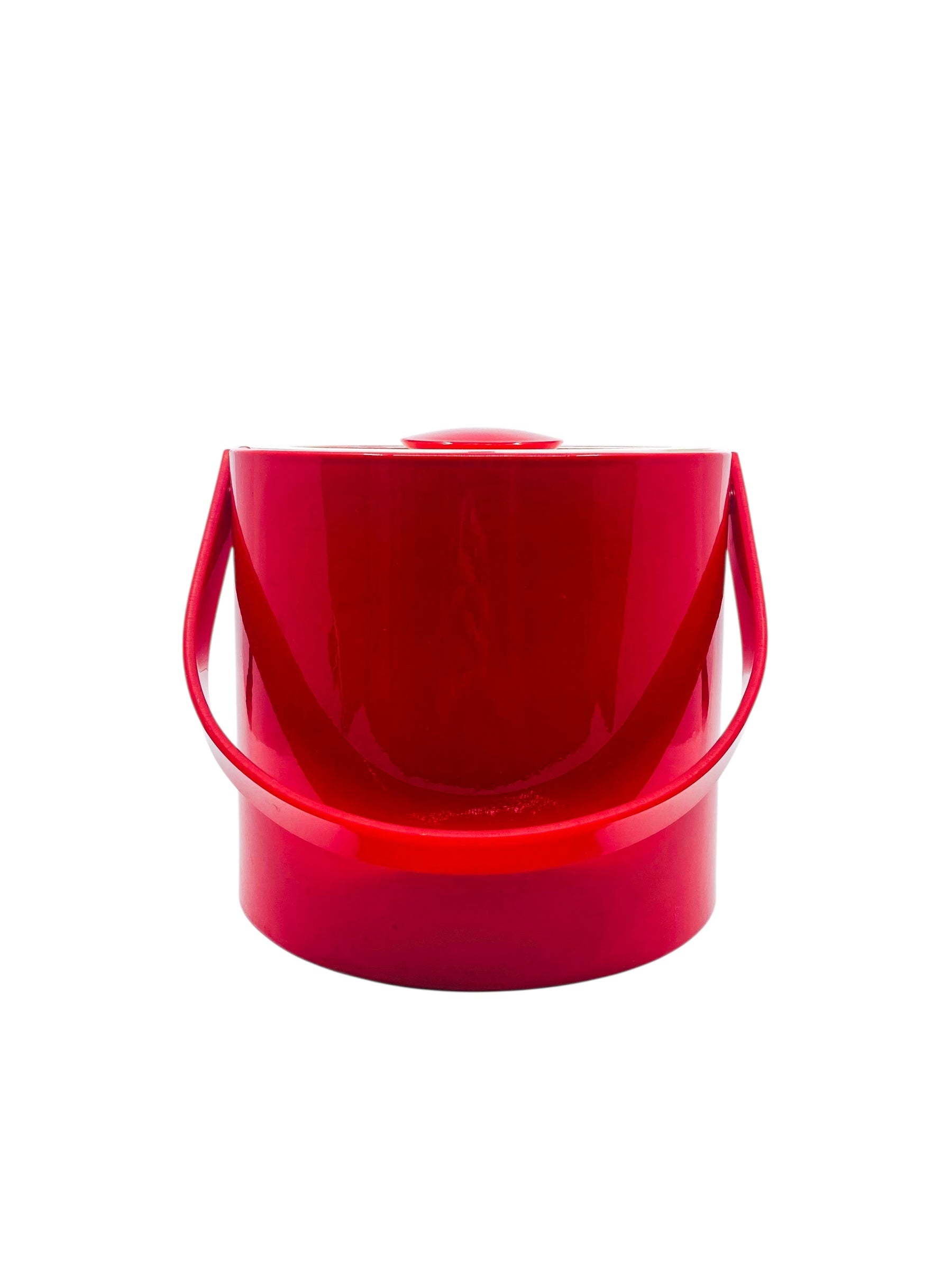 Georges Briard Red Vinyl & Floral Glasses