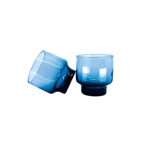 Vintage Blue Smoke Glasses, Pair