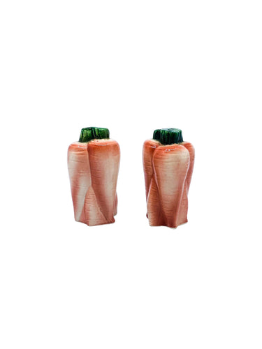 Vintage Ceramic Carrot Salt & Pepper Shakers, Japan