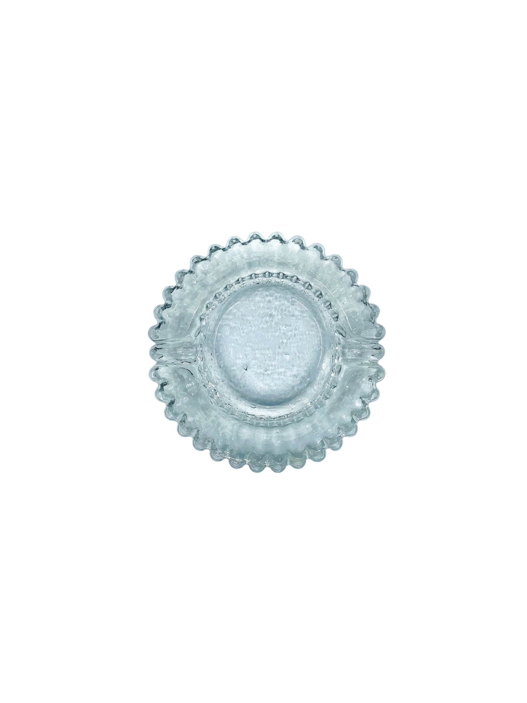 Vintage Scandinavian Art Glass Crystal Ashtray