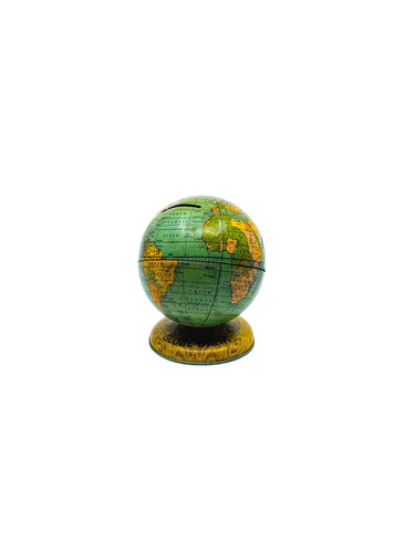 Vintage 1940’s Tin Globe Savings Bank