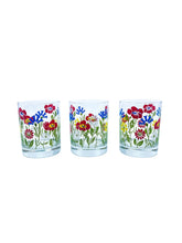 Georges Briard Red Vinyl & Floral Glasses