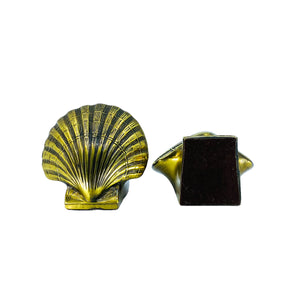 Vintage Solid Brass Shell Bookends