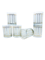 Vintage Culver Servemates 24kt Gold & Frosted Lowball Glasses, Set of 6