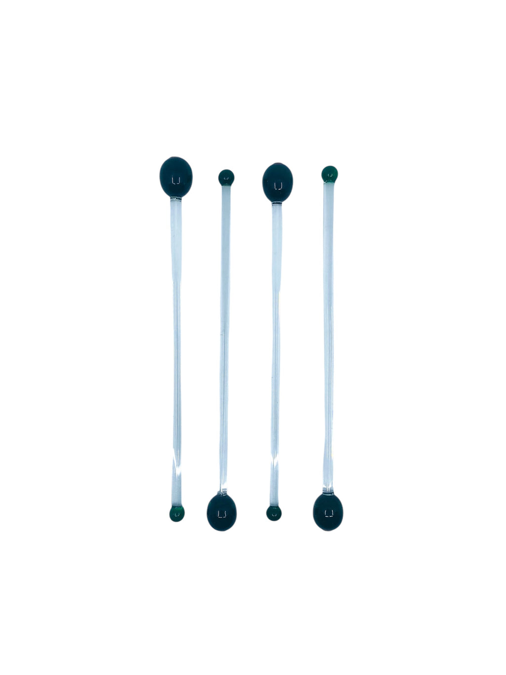 Glass Olive Martini Swizzle Sticks, Set of 4