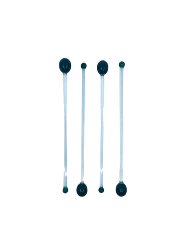 Glass Olive Martini Swizzle Sticks, Set of 4
