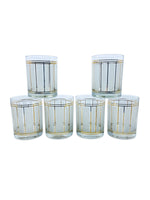 Vintage Culver Servemates 24kt Gold & Frosted Lowball Glasses, Set of 6